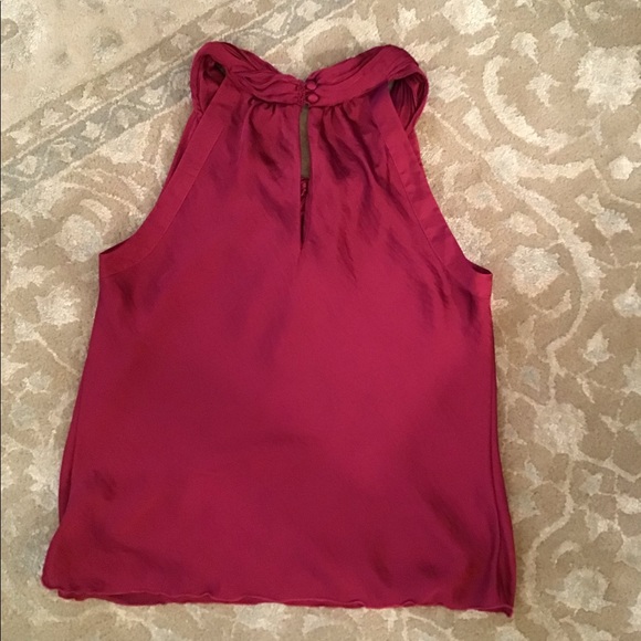 Dark Red Silk Sleeveless Blouse with cute details - Picture 5 of 5